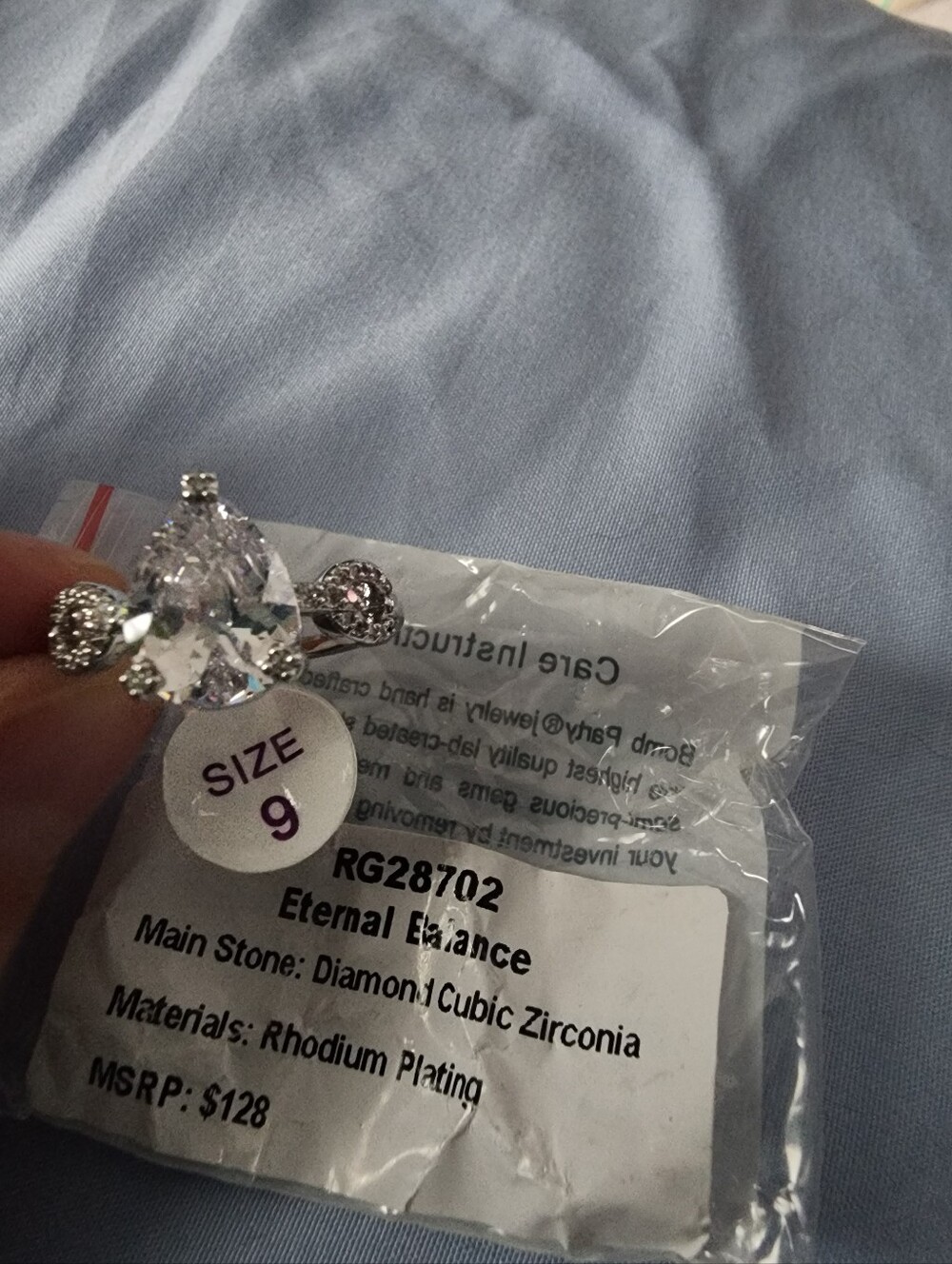 Eternal Elegance Teardrop Ring in Silver - Size 9